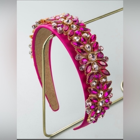 Embellished Pink Headband - Picture 1 of 8